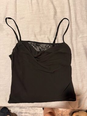 White Fox Lace-Trim Tank Top